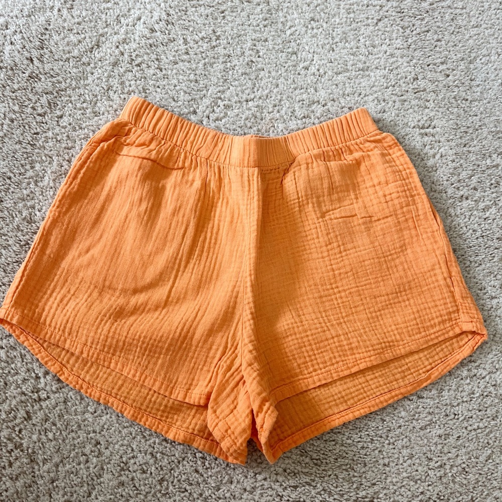 Show Me Your Mumu Orange Linen Shorts in Size S